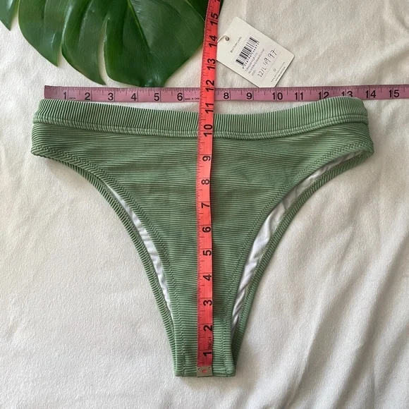 NEW 2PC Rhythm Palm Springs Ribbed Bikini‎ Top + Bottom in Eden [SZ Large ] SET - Picture 12 of 16